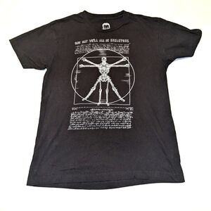 Vitruvian Man Skeleton Defranco One Day We'll All Be Skeletons T-Shirt M 
